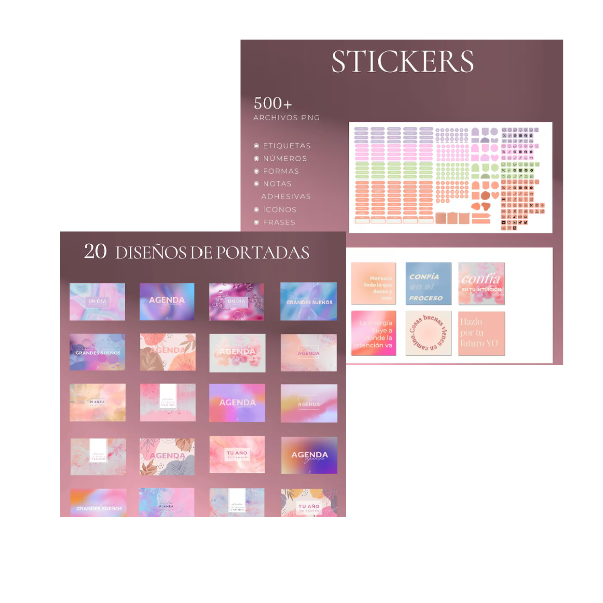 Paquete de portadas y stickers